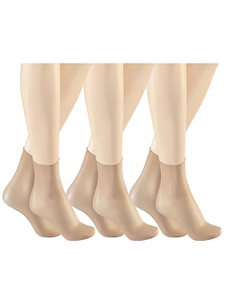 HUDSON | Söckchen 3-er Pkg. "Simply20" (Black) | beige